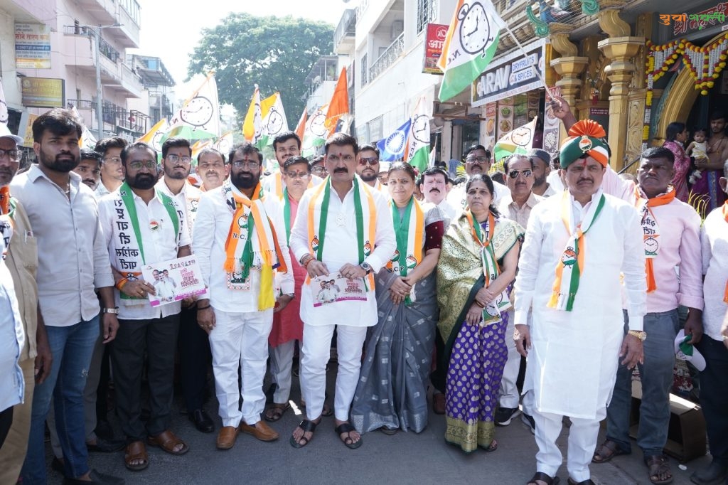 राष्ट्रवादीच्या उमेदवारांचा प्रभाग क्र. ३१ मध्ये जोरदार प्रचार शुभारंभ; प्रभागात उत्स्फूर्त स्वागत