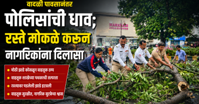 वादळी पावसानंतर पोलिसांची धाव; रस्ते मोकळे करून नागरिकांना दिलासा