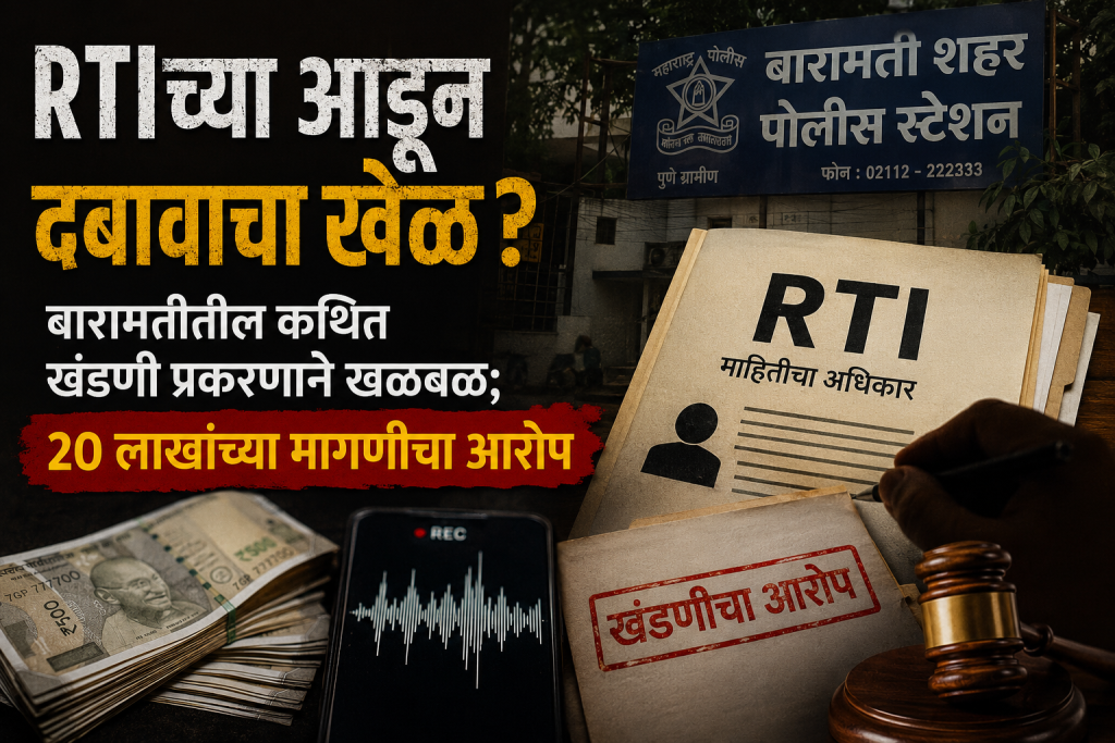 RTIच्या आडून दबावाचा खेळ? बारामतीतील कथित खंडणी प्रकरणाने खळबळ; 20 लाखांच्या मागणीचा आरोप