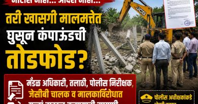 नोटीस नाही… आदेश नाही… तरी खासगी मालमत्तेत घुसून कंपाऊंडची तोडफोड? मंडळ अधिकारी, तलाठी, पोलीस निरीक्षक, जेसीबी चालक व मालकाविरोधात कारवाईची मागणी; पोलीस अधीक्षकांकडे लेखी तक्रार