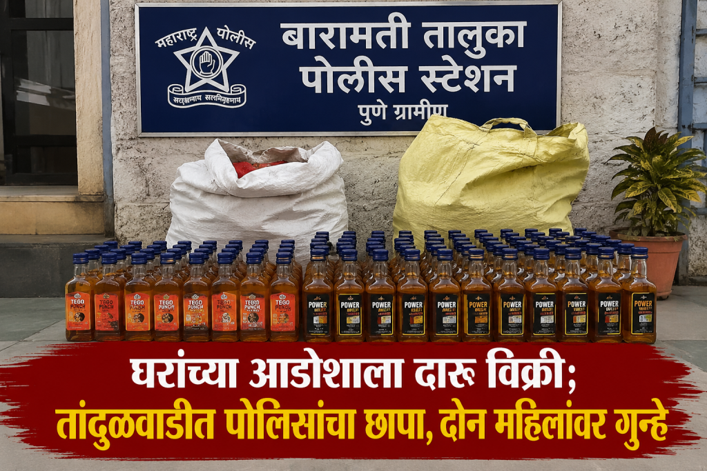 घराच्या आडोशाला दारू विक्री; तांदुळवाडीत पोलिसांचा छापा, दोन महिलांवर गुन्हे